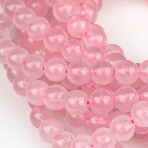 Rose Quartz Beads Natural , High Quality in  Round -Full Strand 15.5 inch Strand. Wholesale pricing! AAA Quality  Smooth Gemstone Beads