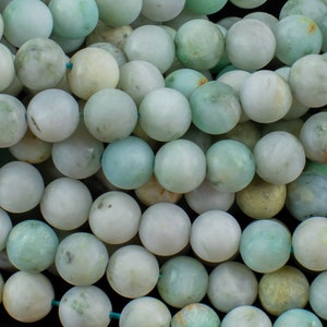 Natural Burmese Jade 6mm 8mm 10mm 12mm Matte Round Beads Real Genuine Jade Gemstone from Vietnam 15.5" Strand Gemstone Beads
