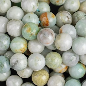 Natural Burmese Jade 6mm 8mm 10mm 12mm Round Beads Real Genuine Jade Gemstone from Vietnam 15.5" Strand Gemstone Beads