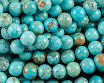 Turquoise  Round 6mm 8mm 10mm Full Strand 15.5-16" AAA Quality  Smooth Gemstone Beads