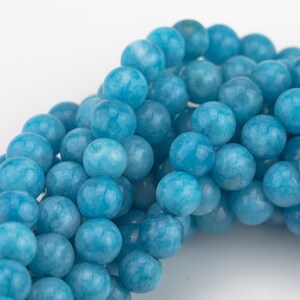 Deep Sky-JADE Smooth Round- 6 mm 8 mm 10 mm 12 mm- Fio completo de 15,5 polegadas