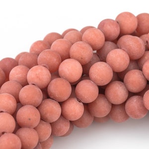 ロードオレンジ-ジェイドマットラウンド-4 mm 6 mm 8 mm 10 mm 12 mm-フルストランド15.5インチストランドAAA品質AAA品質