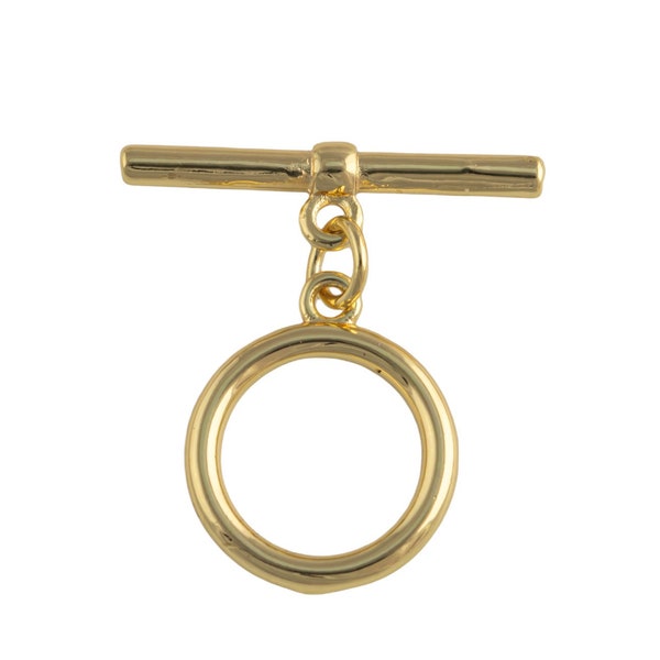 14mm 14K Gold plated   Toggle Clasp for Bracelet Necklace Jewelry Making Supply- 2 sets per order