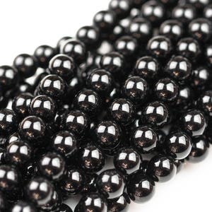 Onyx beads AAA grade black round beads, 3mm 4mm 6mm 8mm 10mm 12mm 14mm 16mm gem stone beads strand, genuine loose stone beads Full 15.5 image 4