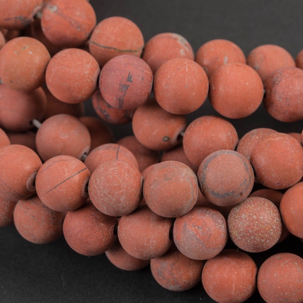 Natural Red Jasper, High Quality in Matte Round,-Full Strand 15.5 inch Strand, 4mm, 6mm, 8mm, 12mm, or 14mm Beads-  Smooth Gemstone Beads