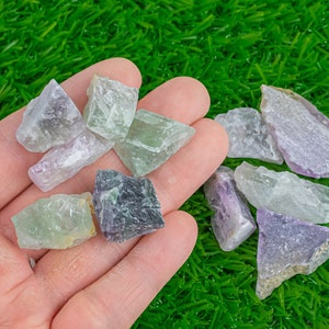 1 pc Rough Natural Rainbow Fluorite Chunks Gemstone- .5 inch-1.25 inch