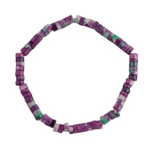 Purple Sediment Jasper- 2x4mm Heishi Stretchy Bracelet- 7 inches