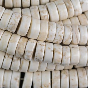 White Turquoise Heishi Discs Beads 2x4mm 3x6mm 3x8mm 3x10mm 15.5&quot; Strand