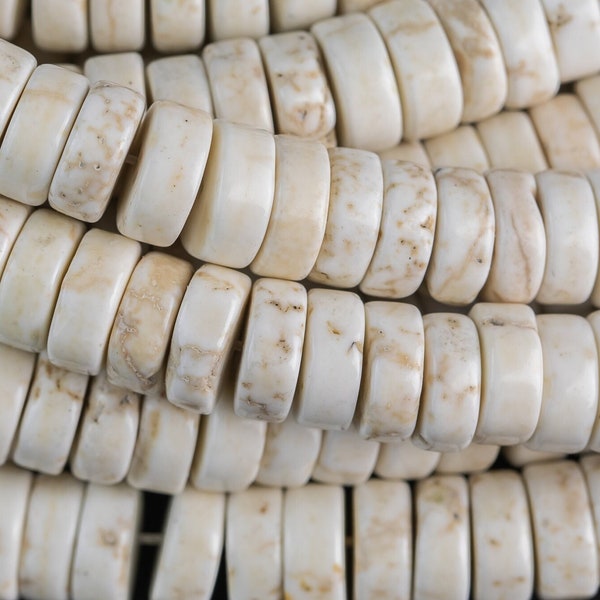 White Turquoise Heishi Discs Beads 2x4mm 3x6mm 3x8mm 3x10mm 15.5" Strand