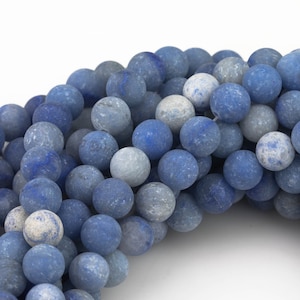 Natural Blue Aventurine Beads Matte Round High Quality, 4mm, 6mm, 8mm, 10mm, 12mm -Full Strand 15.5 inch Strand Gemstone Beads
