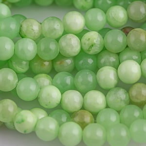 Natural Rare  African Green Flower Jade Smooth Beads 4mm 6mm 8mm 10mm Round Beads 15.5&quot; Strand Gemstone Beads