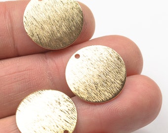 Brushed Gold Copper Coin Charms- 18mm- 8 Pieces per order