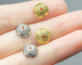 funky pattern Irina Miech 9mm gold plated sterling silver 2 pcs vermeil cones Hill Tribe