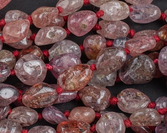 Natural Pink Spinel Freeform Nuggets - Approximately 6 to 8mm wide by 10mm long - Full Strand 15-15.5 inches Gemstone Beads