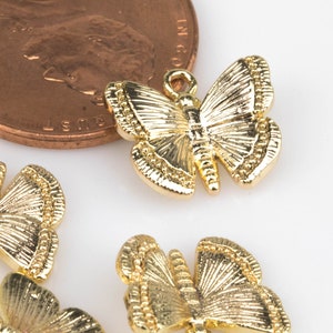 4 pcs Butterfly - 14k Gold  - 4 Pieces per order 10x12mm