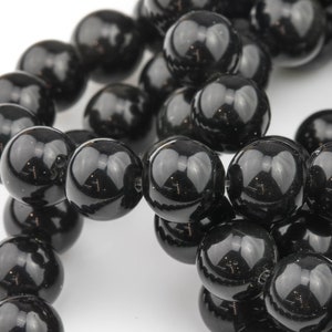 Natural High Quality Black Obsidian Beads ,  Round, 6mm, 8mm, 10mm, 12mm, 14mm, 16mm AAA Quality  Smooth Gemstone Beads