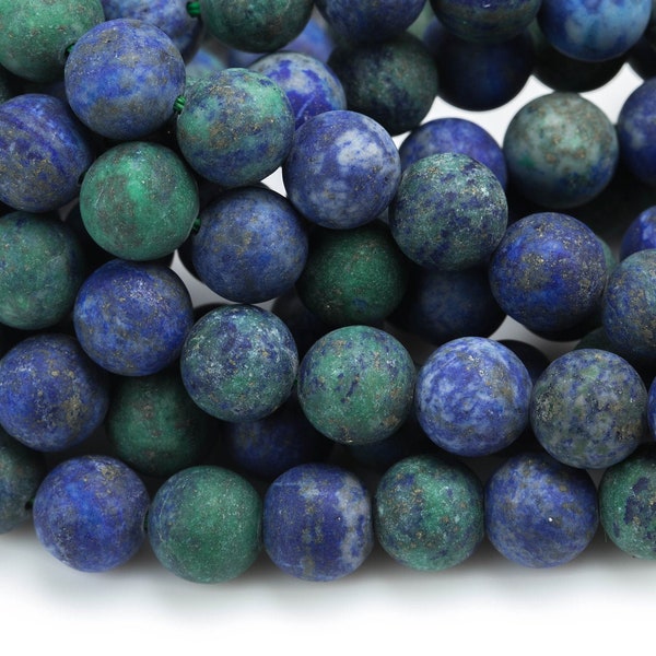 Chrysocolla Beads, High Quality in Matte Round- 6mm, 8mm, 10mm, 12mm, 14mm- Full 16 Inch strand Gemstone Beads