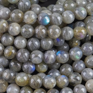Natural Blue Labradorite 4mm 6mm 8mm 10mm 12mm Round Beads Round Labradorite Beads 15.5&quot; Smooth