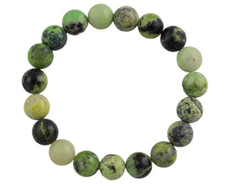 Natural Chrysoprase Bracelet Smooth Round Size 6mm and 8mm- Handmade In USA- approx. 7" Bracelet Crystal Bracelet