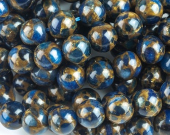 Mosaic Quartz Beads - Smooth Round - Royal Blue - 6mm 8mm 10mm