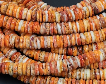 Natural Spiney Coral Roundel Beads Size 10mm 15.5" Strand