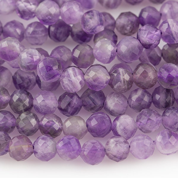 Natural Pink Amethyst Beads Full Strands-15.5 inches- Nice Size Hole- Diamond Cutting,High Facets-Nice and Sparkly-Faceted Round