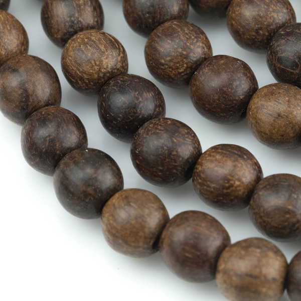 Natural Brown Sandal Wood, High Quality in Round, 6mm, 8mm, 10mm Gemstone Beads
