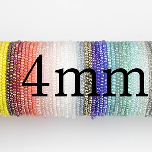 6pcs CUTE Stackable Tiny Petite Crystal Elastic Bracelets. High Quality Elastic. 3.5-4mm