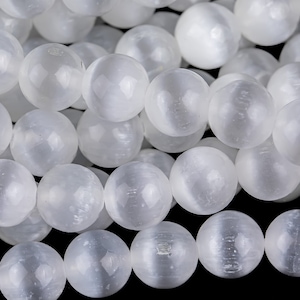 AAA Natural Selenite Beads Round Beads 6mm 8mm 10mm High Quality Real Genuine Selenite Gemstone 15.5" Strand Gemstone Beads