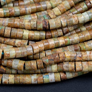 Natural Turquoise Heishi Discs Beads 2x4mm 3x6mm 15.5&quot; Strand