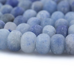 Natural Matte Blue Aventurine- High Quality in Matt Roundel- 4mm, 6mm, 8mm, 10mm, 12mm Gemstone Beads