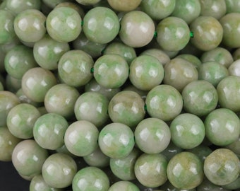 Natural Rare Pale  African Apple Green Jade Beads 4mm 6mm 8mm 10mm Round Beads 15.5" Strand Gemstone Beads