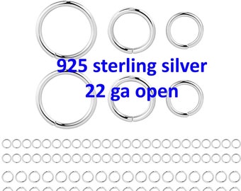 925 Sterling silver Jump Rings 22 Gauge 22 ga - 925 SS Made in USA - 3.5mm, 4mm, 5mm, 6mm - Click and Lock