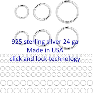 925 Sterling silver Jump Rings 24 Gauge 24 ga SS - Made in USA - 3mm 3.5mm, 4mm, 5mm, 6mm