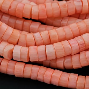 Light Pink Bamboo Coral Free Form Heishi High Quality 3mm Full Strand 16&quot; Gemstone Beads