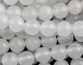 Natural Moonstone Jade  Round Beads 4mm 6mm 8mm 10mm 12mm - Single or Bulk - 15.5" AAA Quality  Smooth Gemstone Beads