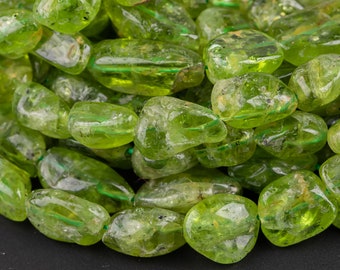 Natural Peridot Nuggets Beads -16 Inch strand - Wholesale pricing AAA Quality- Full 16 inch strand Gemstone Beads