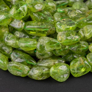 Natural Peridot Nuggets Beads -16 Inch strand - Wholesale pricing AAA Quality- Full 16 inch strand Gemstone Beads