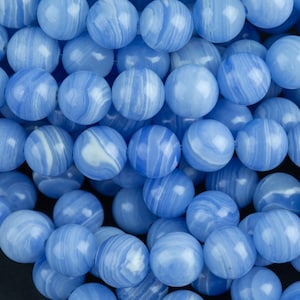 Blue Banded Sea Sediment Jasper smooth round sizes, 4mm, 6mm, 8mm, 10mm, 12mm- Full 15.5 Inch Strand- Wholesale Price Smooth