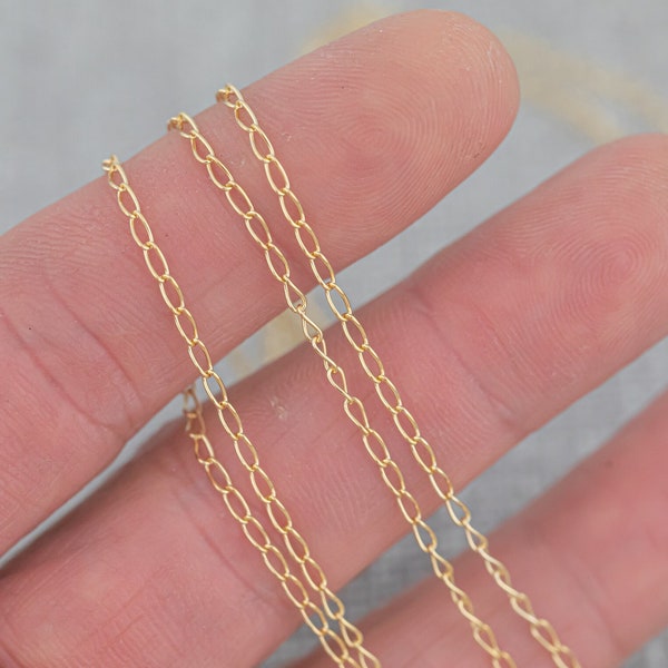 2.5mm Curb Gold-filled Chain by the foot- Wholesale- USA Made