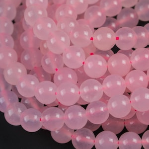 Natural Madagascan Rose Quartz, High Quality in  Round -Full Strand 15.5 inch Strand. Wholesale pricing! AAA Quality  Smooth Gemstone Beads