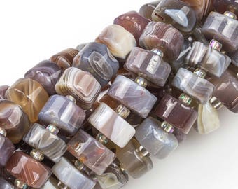 SYMPHONY OCEAN AGATE GEMSTONE HEISHI RONDELLE DRUM 8X6MM LOOSE BEADS 15.8/"