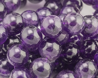 18mm Amethyst Beads Large Amethyst AA Quality Beautiful Large Amethyst Beads 15.5"