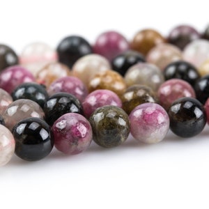 Natural Watermelon Tourmaline  High Quality in  Round, 4mm, 6mm, 8mm, 10mm AAA Quality  Smooth Gemstone Beads