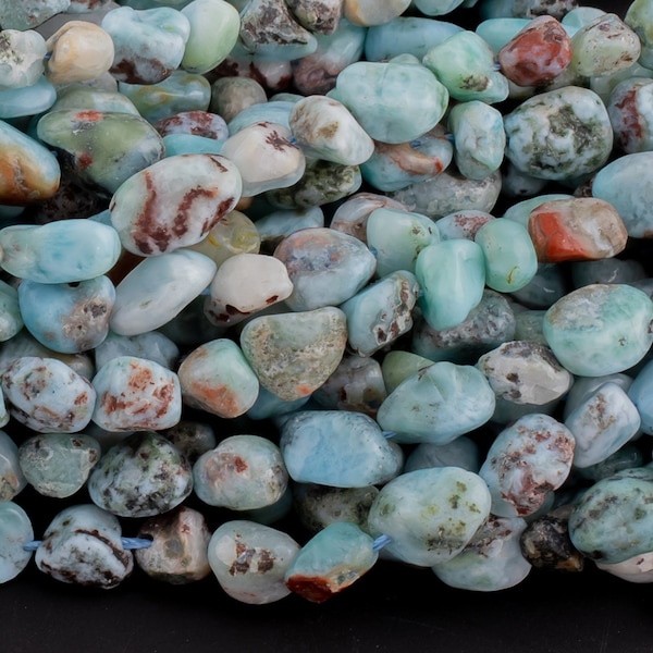 Natural Larimar Nugget Beads - Around 6x10mm in dimensions -16 Inch strand - Wholesale pricing Gemstone Beads