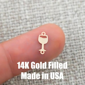 Weinglas Stecker - 14Kt Gold Filled Sterling Silber - Stecker - Permanent Schmuck Versorgung