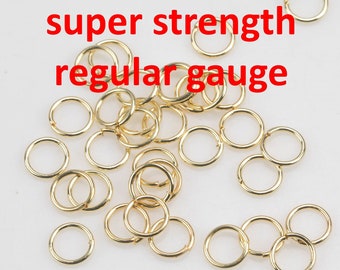 Gold Filled SUPER STRONG/ Regular Gauge Thickness Gold Filled Jump Rings 5mm 6mm 7mm. Carbon Steel - 18K