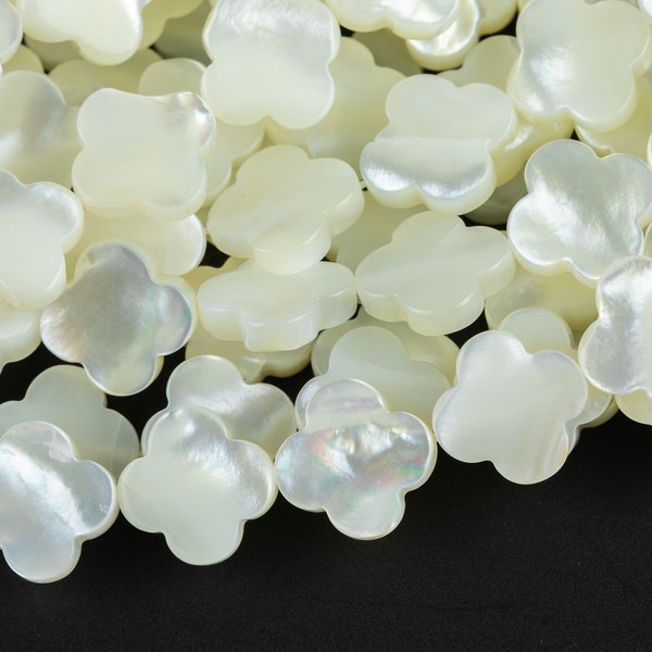 Mother Of Pearl - Clover Flower Beads- Special Shape AAA Quality Shell Beads