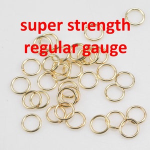 Gold Filled SUPER STRONG/ Regular Gauge Thickness Gold Filled Jump Rings 5mm 6mm 7mm. Carbon Steel - 18K