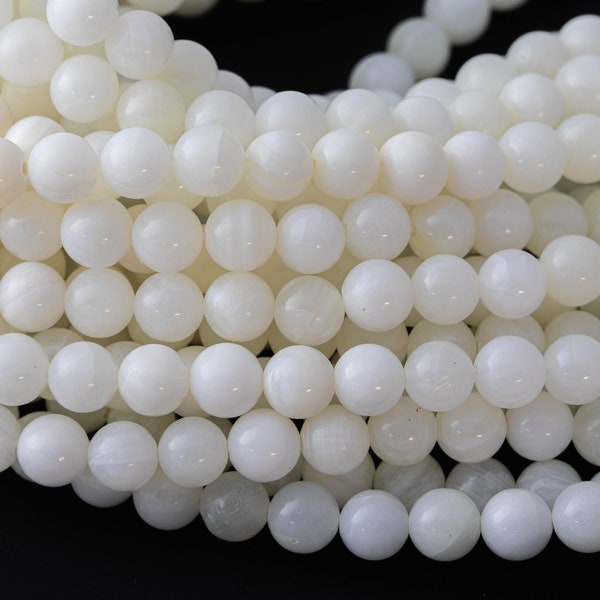 Natural Mother of Pearl, High Quality in Round Gemstone Beads Shell Beads